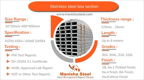 buy stainless steel box section online|stainless steel box size chart.